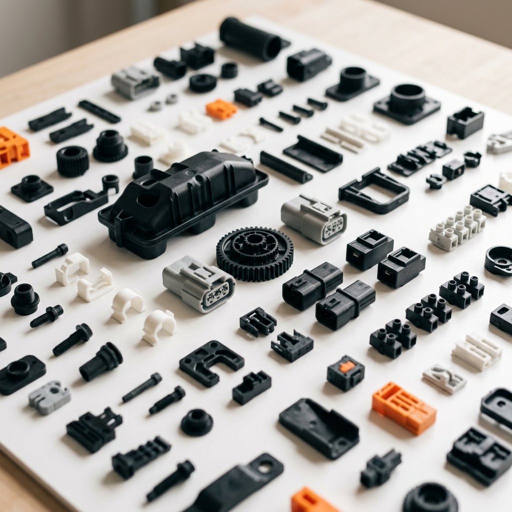 Precision plastic moulded industrial components manufactured by Mrughan Plastics